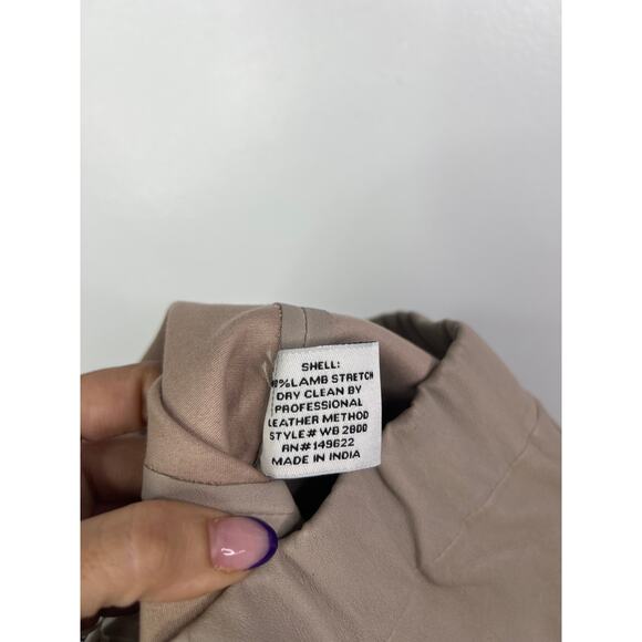 NWT Baker Lori Leather Flare Leg Elastic Waist Pant Women's Dove Size: XS - Picture 9 of 10